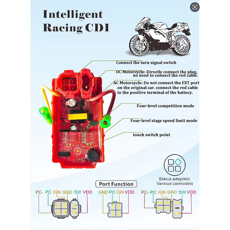 for RX150 RX125 FT150 FT125 CGL125 XR250R Future 125 XY 125 150 Speed limit 6 Pin CDI Motorcycle Racing CDI Ignition Smart Touch