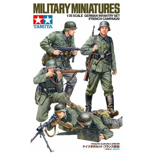 Tamiya 1/35 Military Miniature Series No. 293 German Army Infantry Set, French Front, Plastic Model Kit 35293