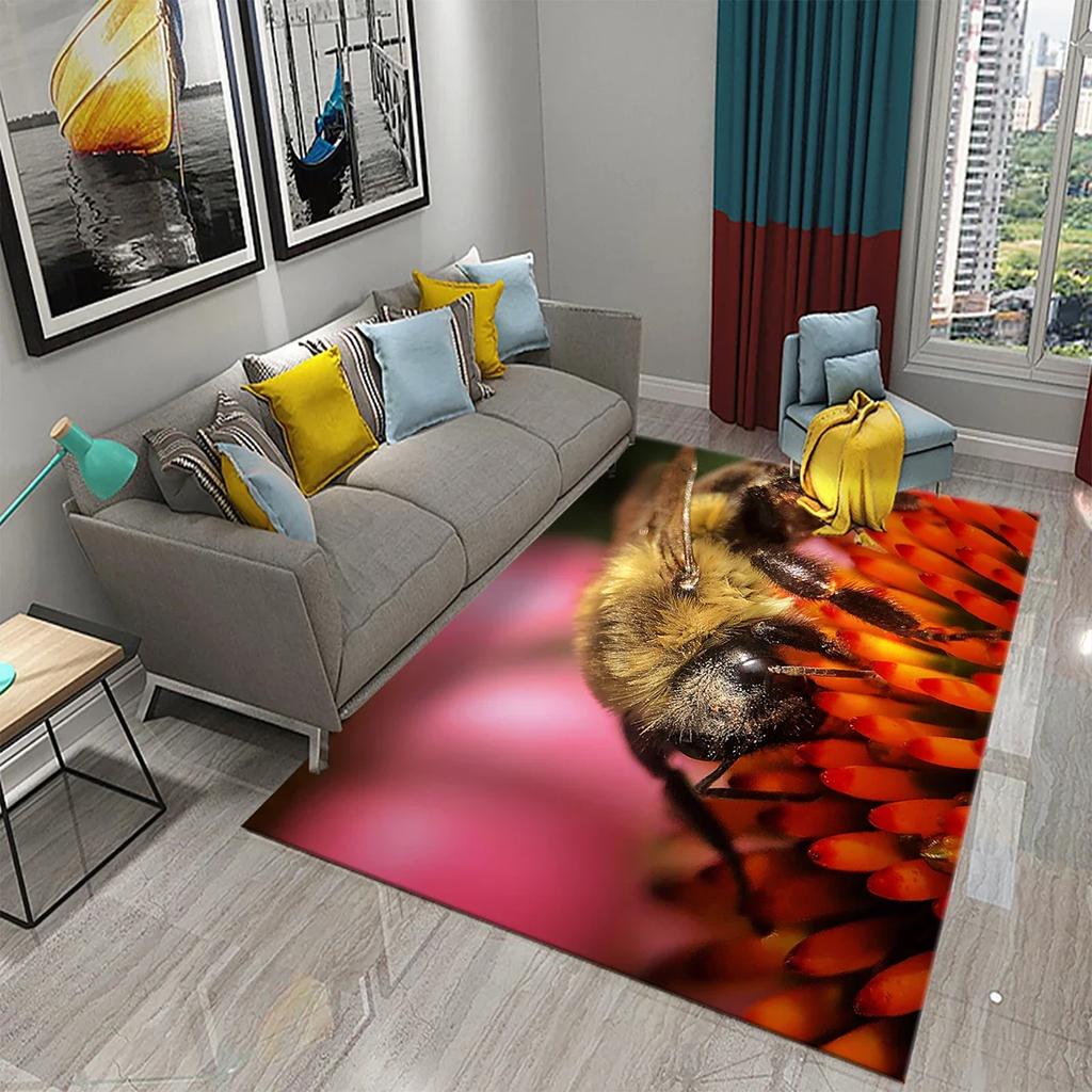 3D Ковер на тему природы Входной коврик для двери Лес Насекомое Растение Нескользящий коврик для пола Гостиная Спальня Ванная комната Домашний декор