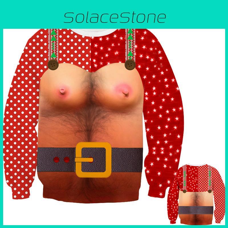 Уродливый Женский Мужской Рождественский Свитер Толстовка Рождественский Вязаный Пуловер Топы Худи