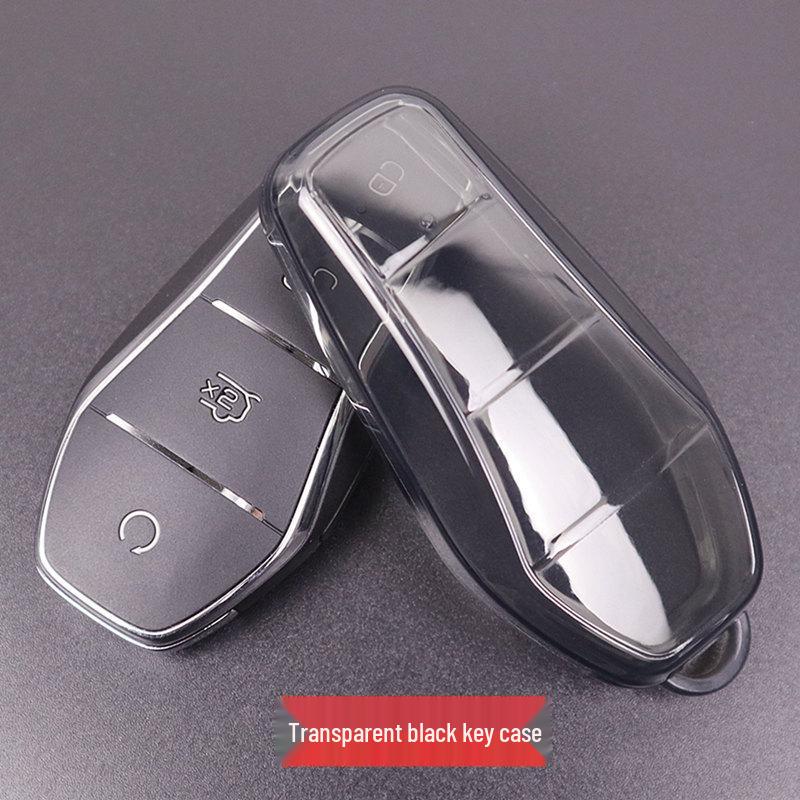 BYD Qin Plus DMI TPU Key Case: Fully Enclosed, Transparent, Drop-Proof Cover for Men