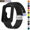 Силиконовый Магнитный Ремешок с Пряжкой + Чехол для Samsung Galaxy Fit 3 Спортивный Браслет для Galaxy Fit3 Мягкий ТПУ Чехол и Дышащий Ремешок