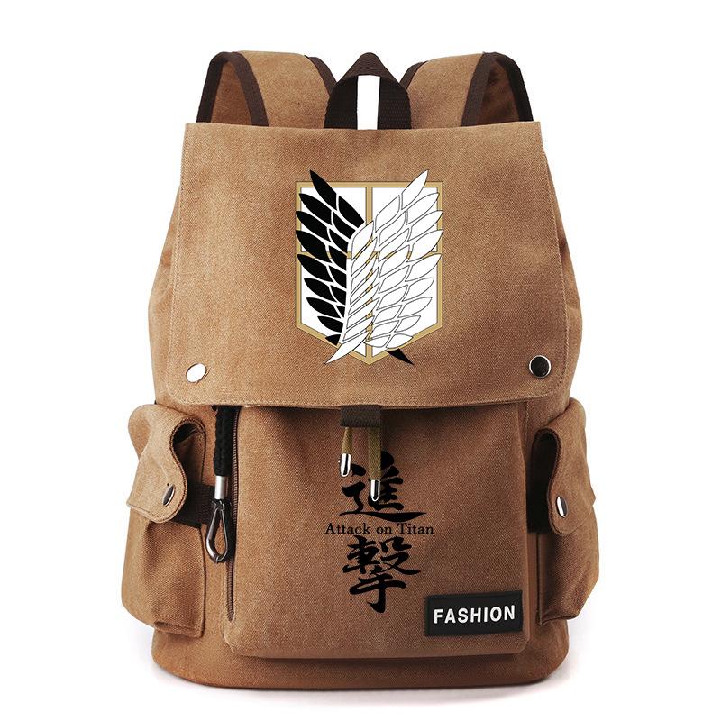 Атака титанов Крылья свободы аниме холст рюкзак для студентов