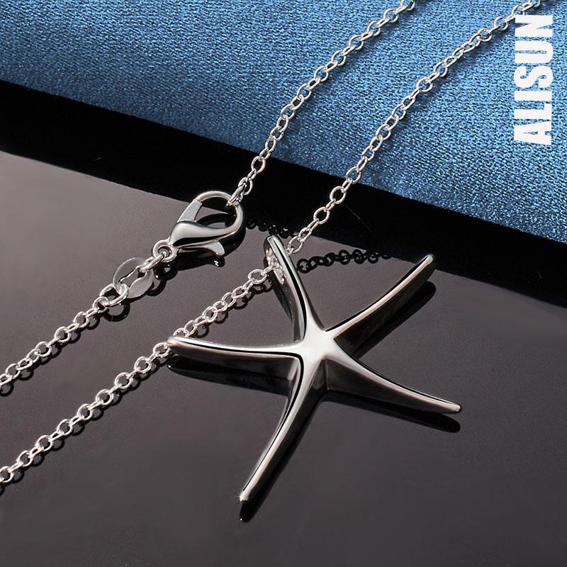 Ожерелье с подвеской в виде морской звезды из стерлингового серебра 925 пробы, модные свадебные украшения