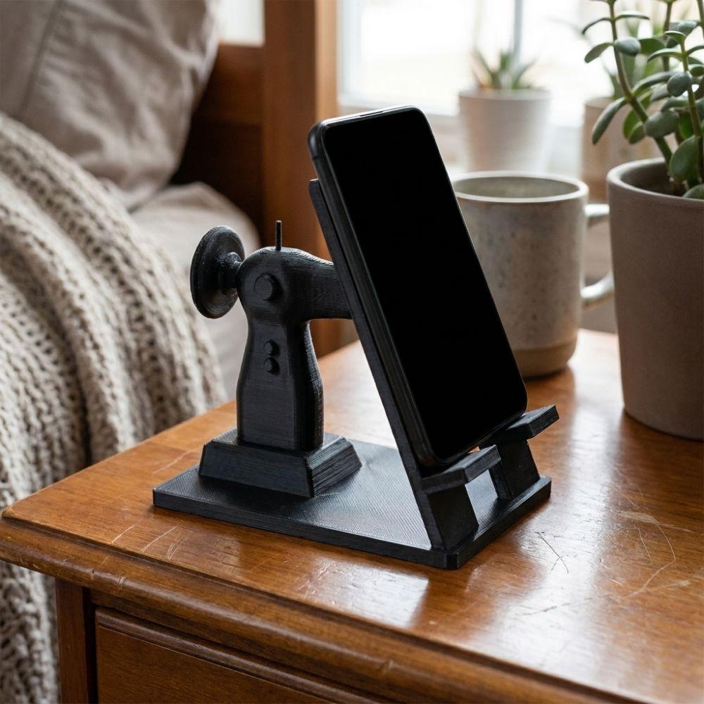 3D Printed Sewing Machine Phone Stand Hands-free Viewing Desk Decor Phone Holder Office Decor