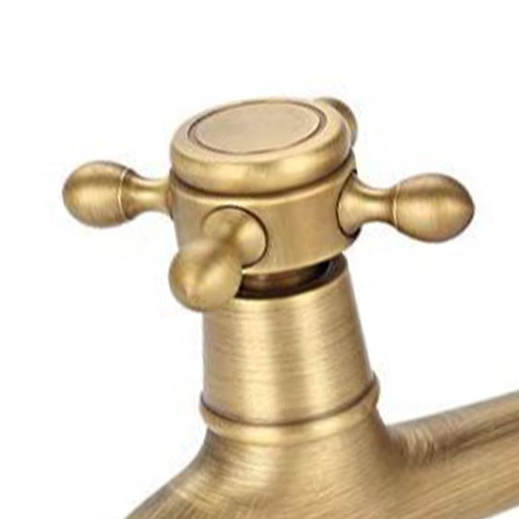 Медный кран для раковины, винтажный удлиненный, бронзовый цвет, одинарный кран для холодной воды, швабра для кухонной раковины