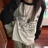 2024 Autumn Funny Graphic T-shirts Women Cute Anime Long Sleeve Tops Vintage Y2k Preppy Style Casual Sweet Tees Oversized Streetwear