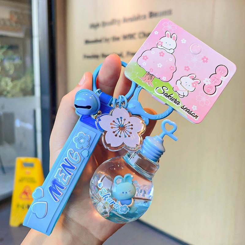 Очаровательный брелок-кролик на сезон сакуры, восхитительный брелок для сумок и машин