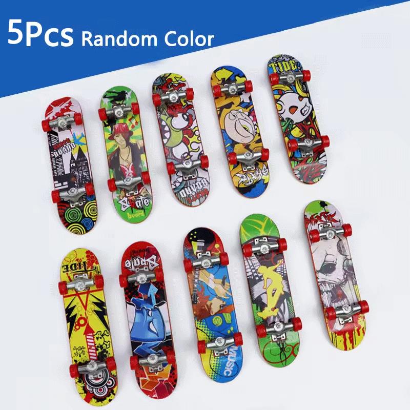 Small Finger Skateboard Professional Alloy Stand Fingerboard Plaything Cool Graffiti Finger Skate Board Novelty Toys For Kids & Adult