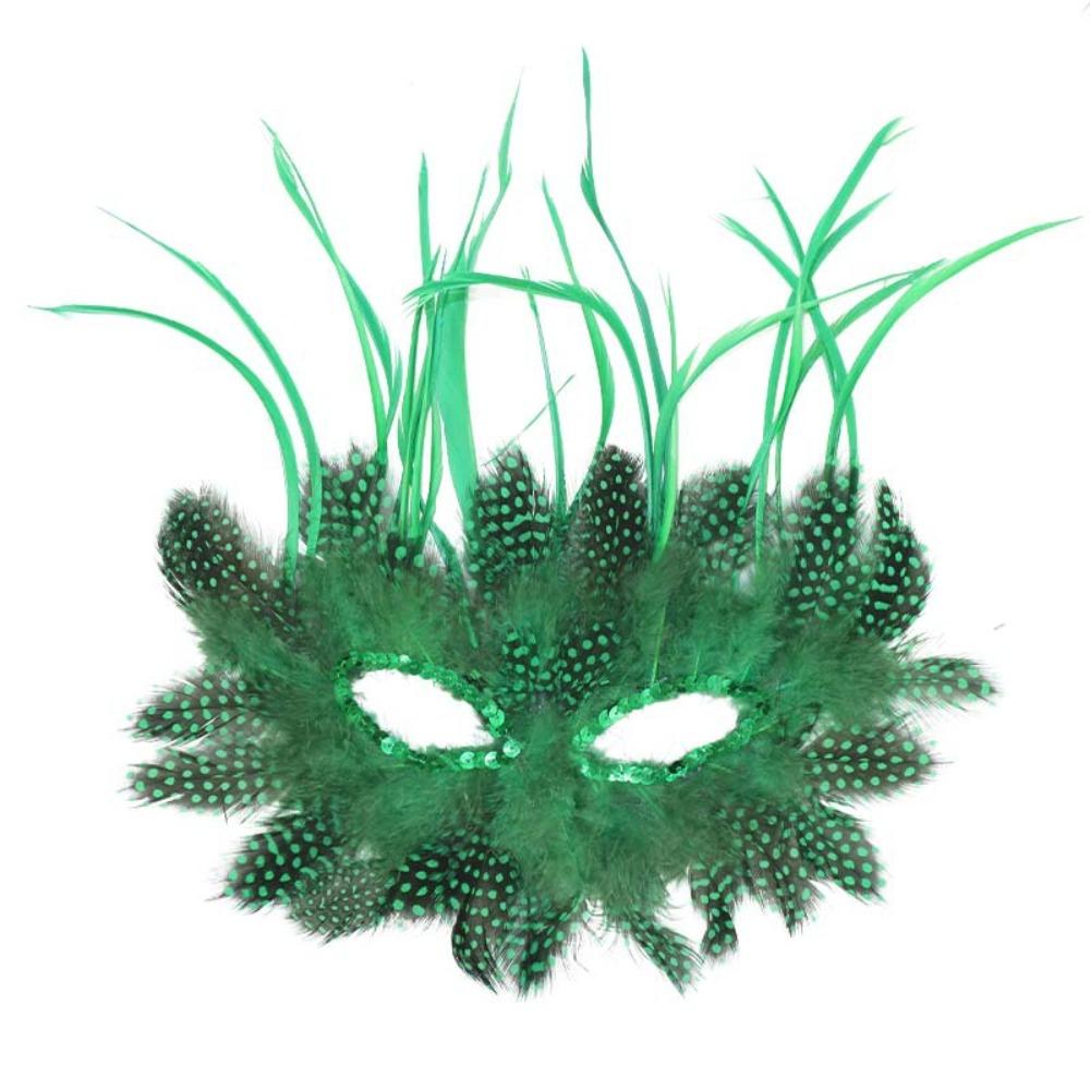 Half Face Feather Mask Comfortable Wear Masquerade Mask Performance Mask  Photography Prop