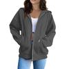 Unisex Loose Fit Zip-Up Hooded Sweatshirt Streetwear Gothic Style Plus Size S-3XL