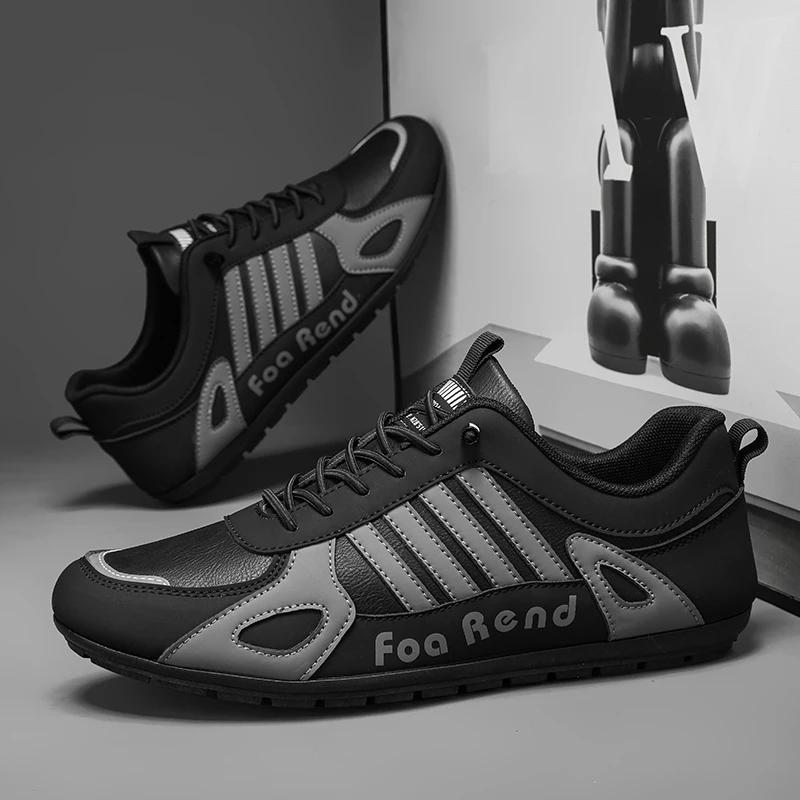 Мужская кожаная обувь, лоферы на плоской подошве, повседневная спортивная обувь, обувь для скейтбординга, для ходьбы, путешествий, отдыха, бега, кроссовки, мужская обувь