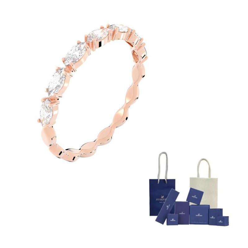 Swarovski Кольца Vittore из искусственного кристалла для женщин, покрытие цвета розового золота