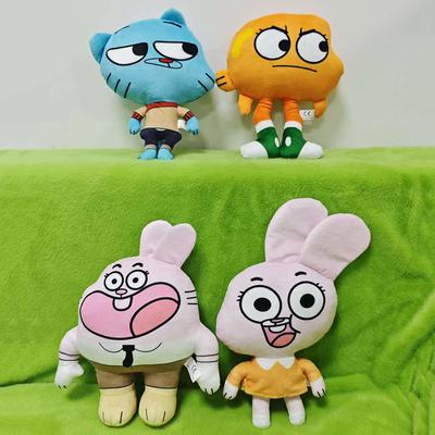 Мягкая плюшевая игрушка Дарвин из мультфильма "Новый мир Гамбола", милая голубая большеглазая кошка, декоративная подушка, подарок на Рождество для детей.