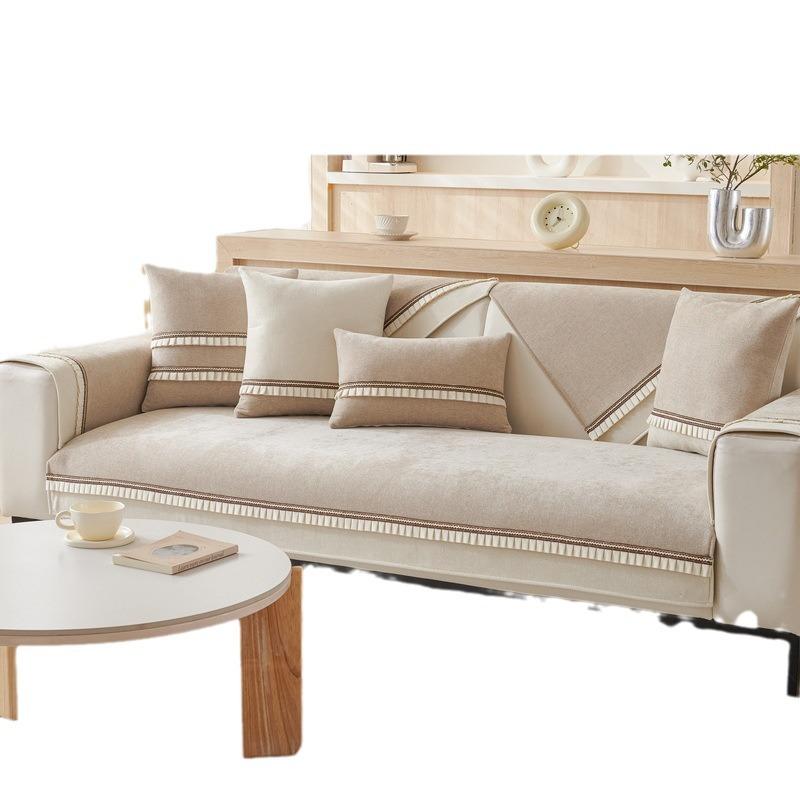 Подушка для дивана из шенилла Four Seasons Universal French Cream Style Чехол для дивана Light Luxury Чехол для спинки Полотенце