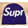 Б/у Шапка Supreme с большим логотипом, смесовая с кашемиром, фиолетовая