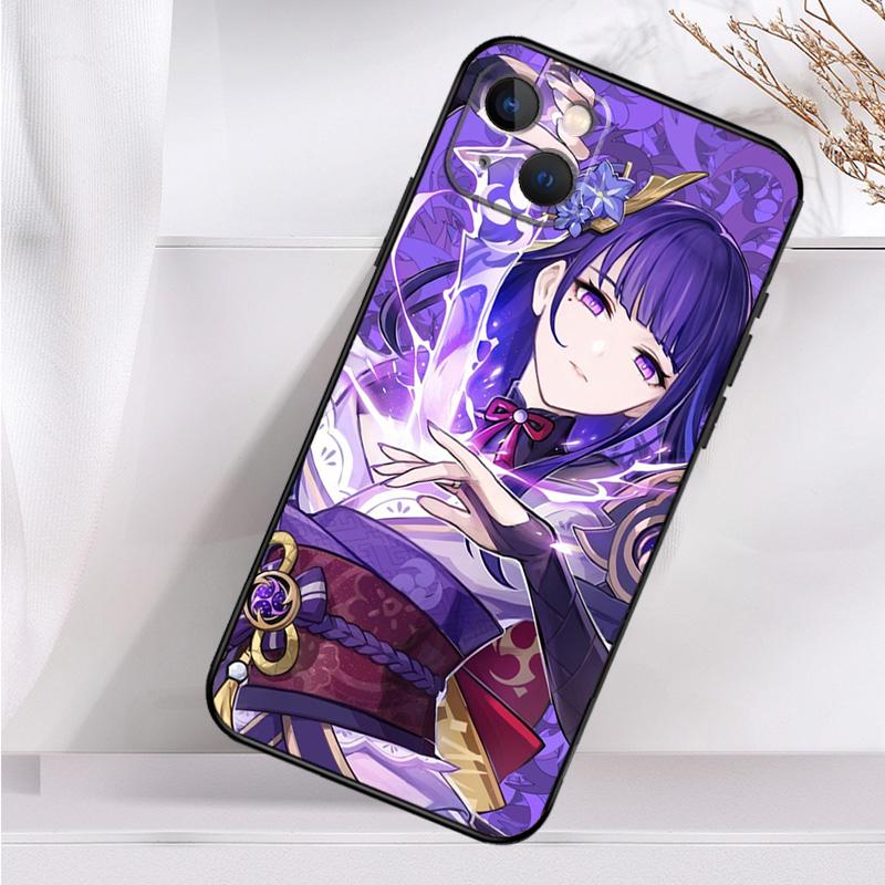 Ударопрочный чехол Genshin Impact Райдэн Сёгун для iPhone 17 15 16 Pro Max 11 14 Plus 12 13 Mini 16e 17 Air Чехол для телефона