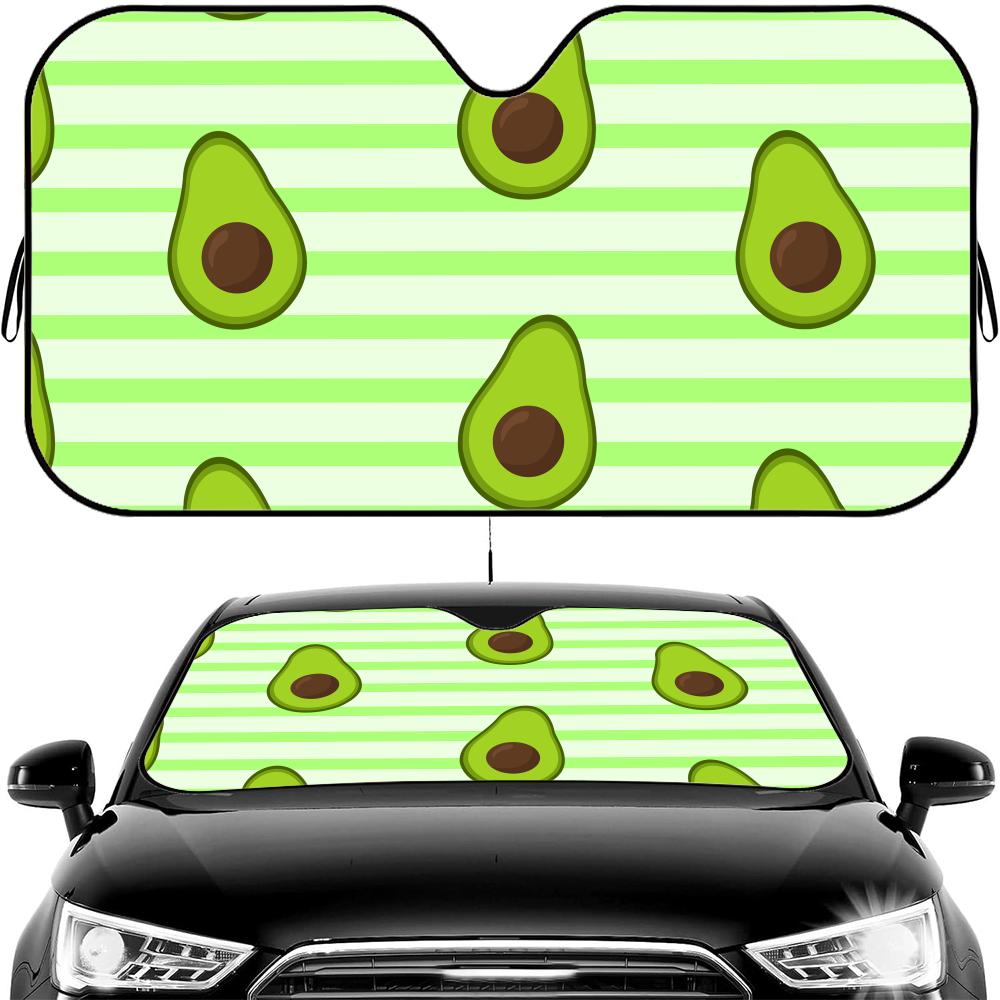 Avocado Pattern Sun Visor Car Windshield Sun Shade UV Protection Heat Insulation Cover Universal  Sun Protector