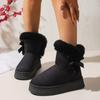 Women Snow Boots  Anti-Slip Wear-Resistant Plush Boots Women Winter New Round Toe Bow Platform Shoes for Women Zapatos De Mujer