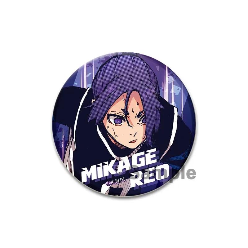 32/44/58mm Blue Lock Tinplate Pin Cartoon Character Bachira Meguru Seishiro Nagi Reo Mikage Brooch Snap-in Badge Accessorie Fans Gift