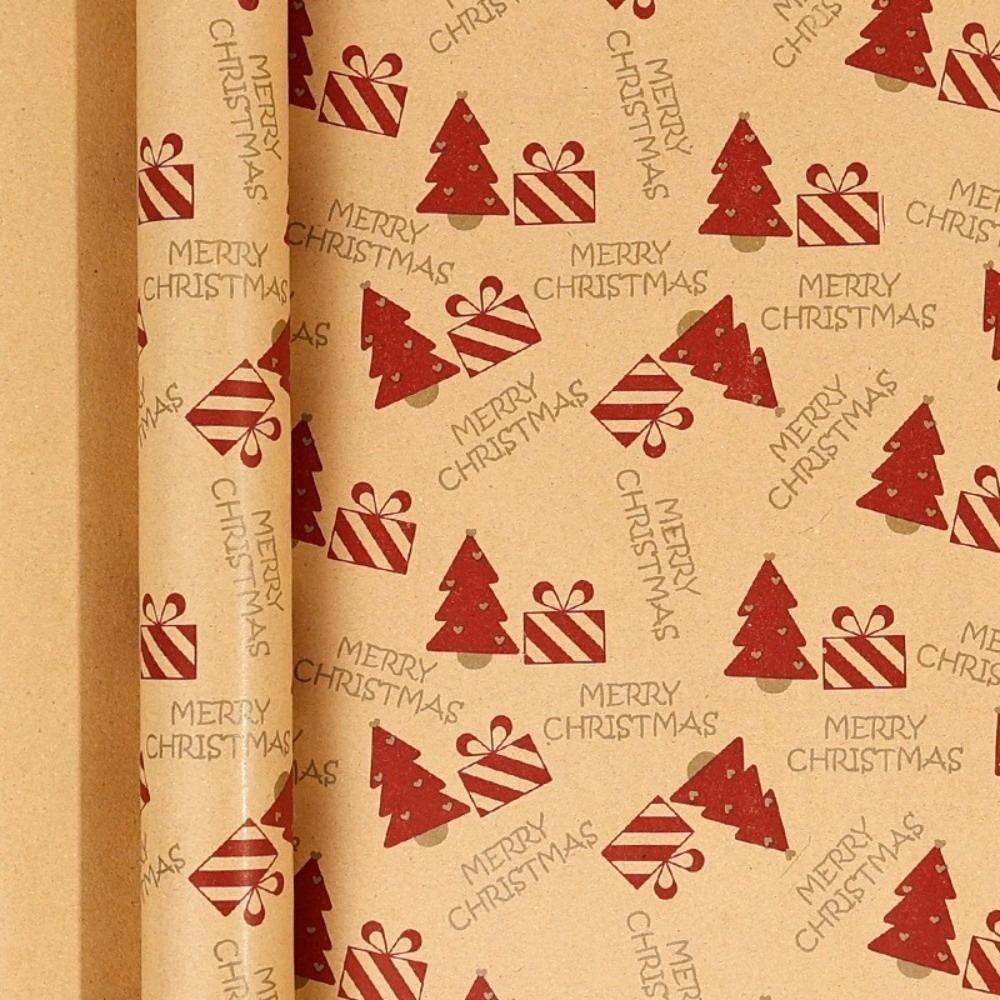 Santa Claus Christmas Wrapping Paper Kraft Paper Present Box Packing Eco-friendly Wrapper  Xmas