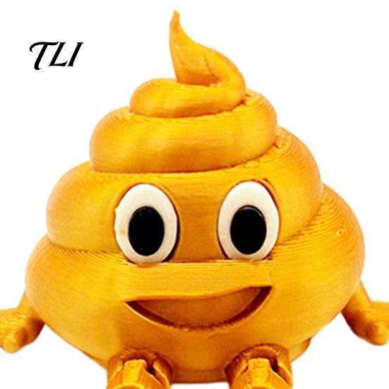 Weird Gift for Coworkers 3D Printed Poop Figurine, Articulated Cartoon Fake Desk Toy Funny Figurine with Movable Joints, Novelty Gag Stress