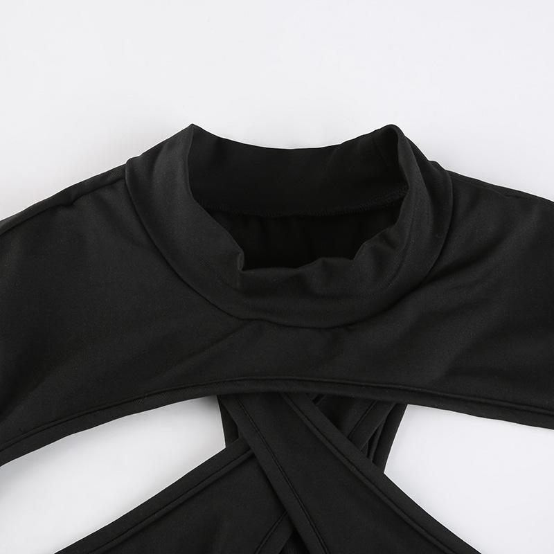 AltGoth уличная одежда сексуальный комбинезон женский темно-готический киберпанк выдалбливают лоскутное боди с длинными рукавами Harajuku эмо Alt комбинезон