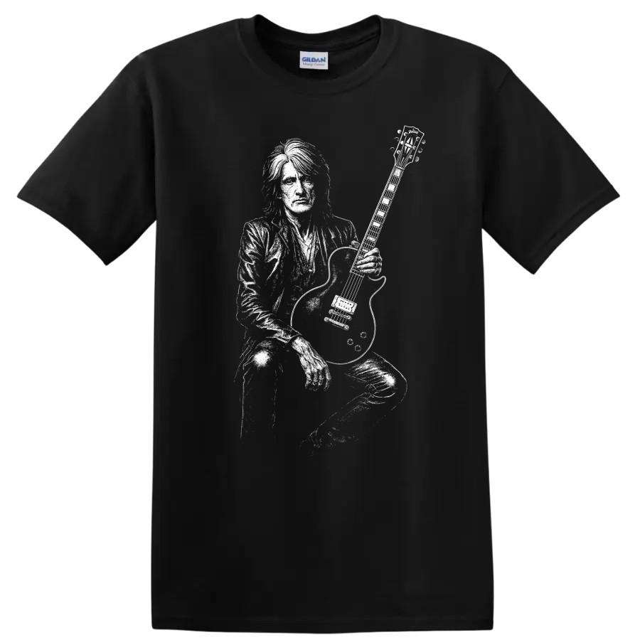 Футболка Joe Perry Rock Legends Силуэт гитары Музыкант Футболка-трибьют