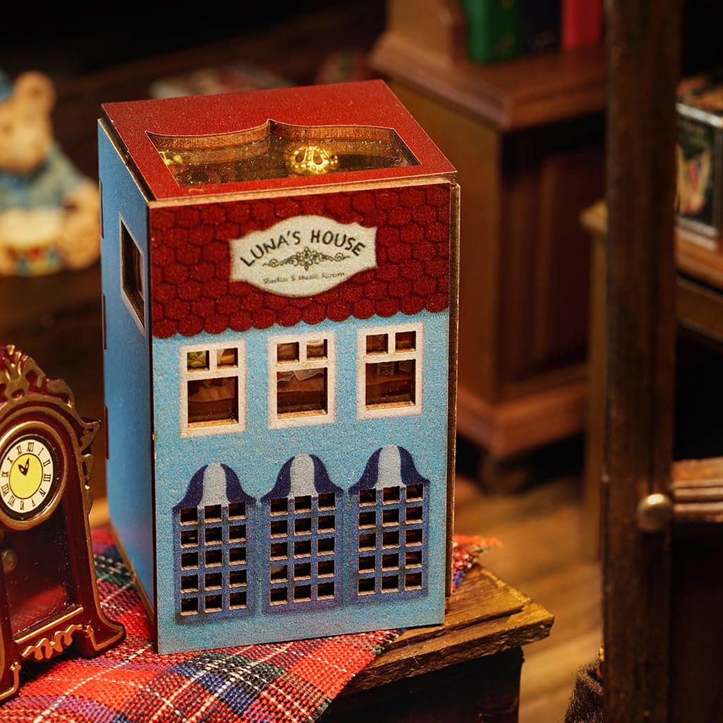 CUTEROOM Wooden Dollhouse Kit, Miniature Model, DIY Handmade Toy for Kids, Interior Decoration, Girl's Birthday Gift (LUNA'S HOUSE)