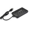 USB-концентратор 10-в-1, 10 портов, 5 В, 500 мА, 480 Мбит/с, портативное интерфейсное оборудование USB2.0