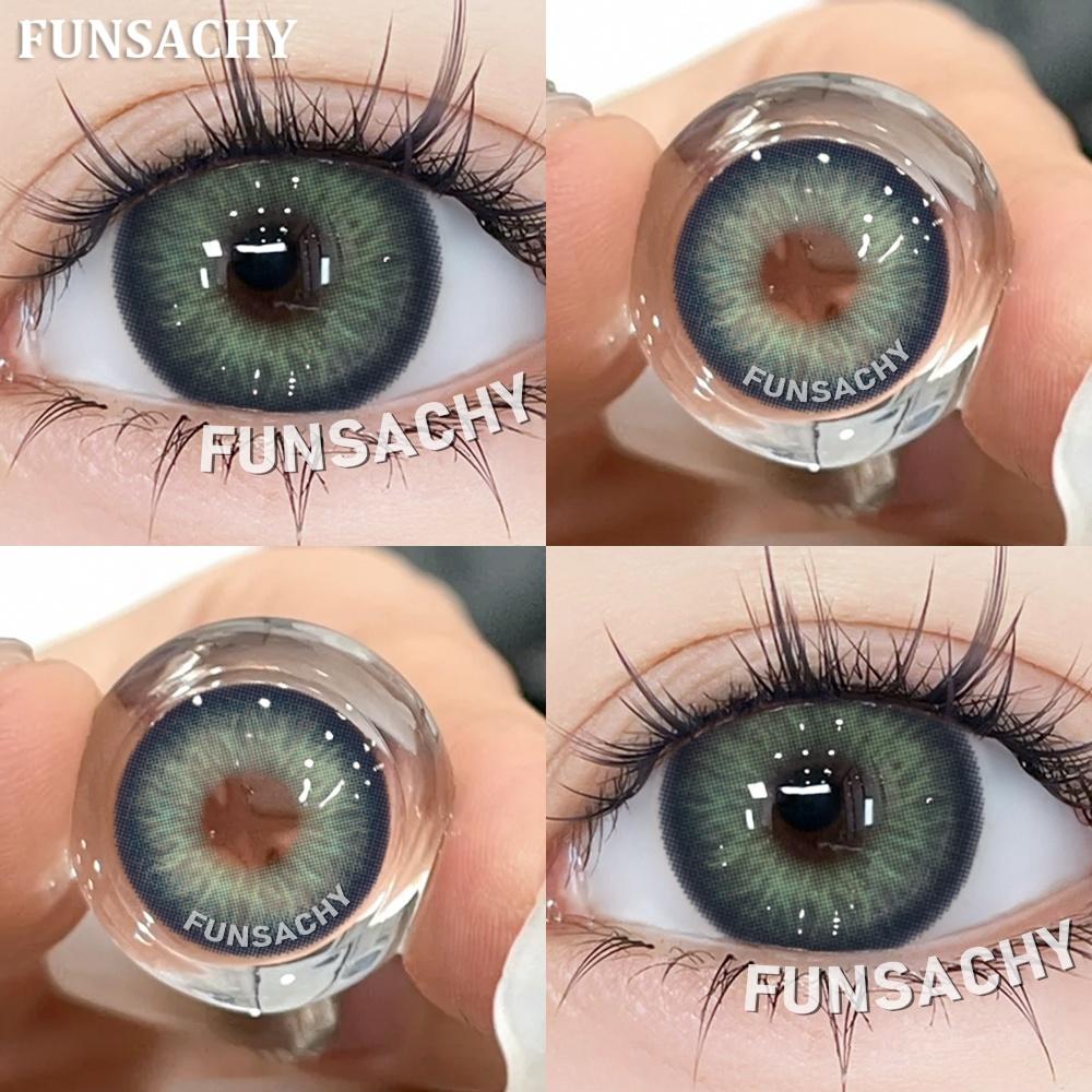FUNSACHY 1 пара черных цветных контактных линз коричневые серые линзы для глаз голубые линзы косметические модные корейские мягкие линзы женская красота зрачок