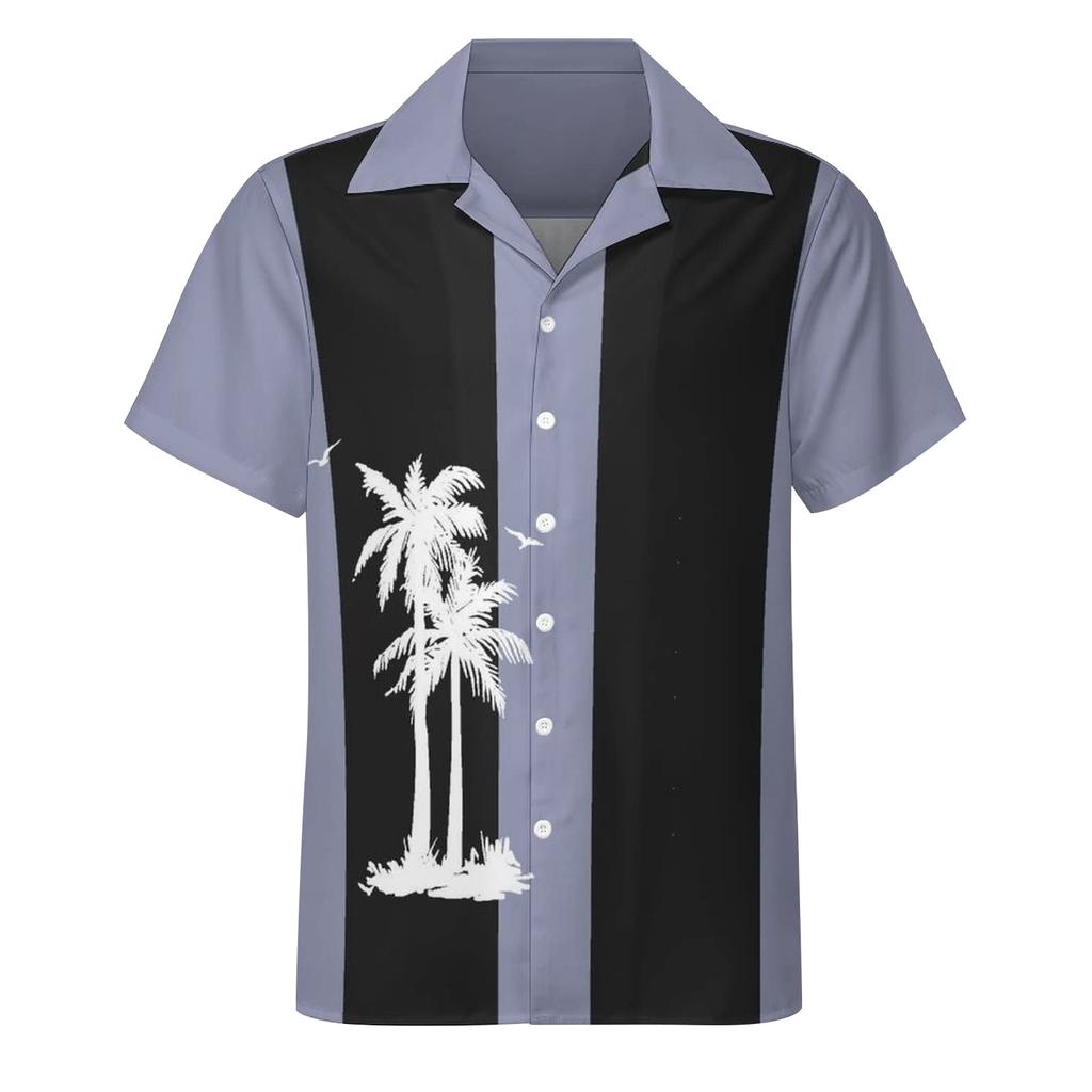 Hawaiian Shirt For Men, Men's Vintage Button Down Bowling Shirts Short Sleeve Summer Beach Shirt