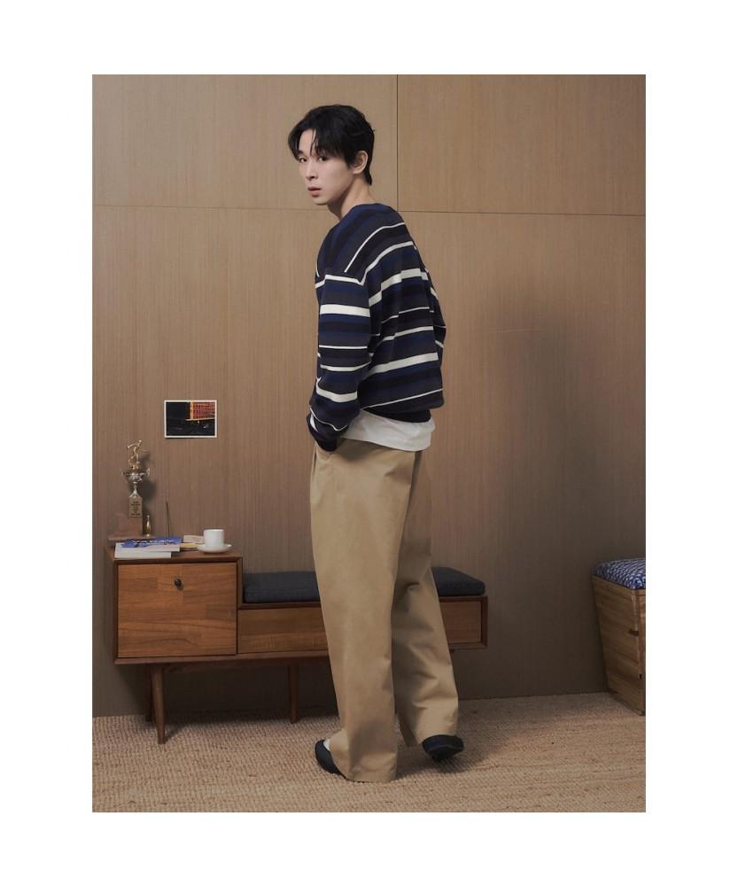 8SECONDS Multi-Stripe Knit Pullover Navy