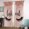 Luxury Thin Shading Window Curtains for Living Room, Girl Eyelash Eyebrow, Cheap 3D Print, Bedroom Decoration On Sale, 2 Pieces