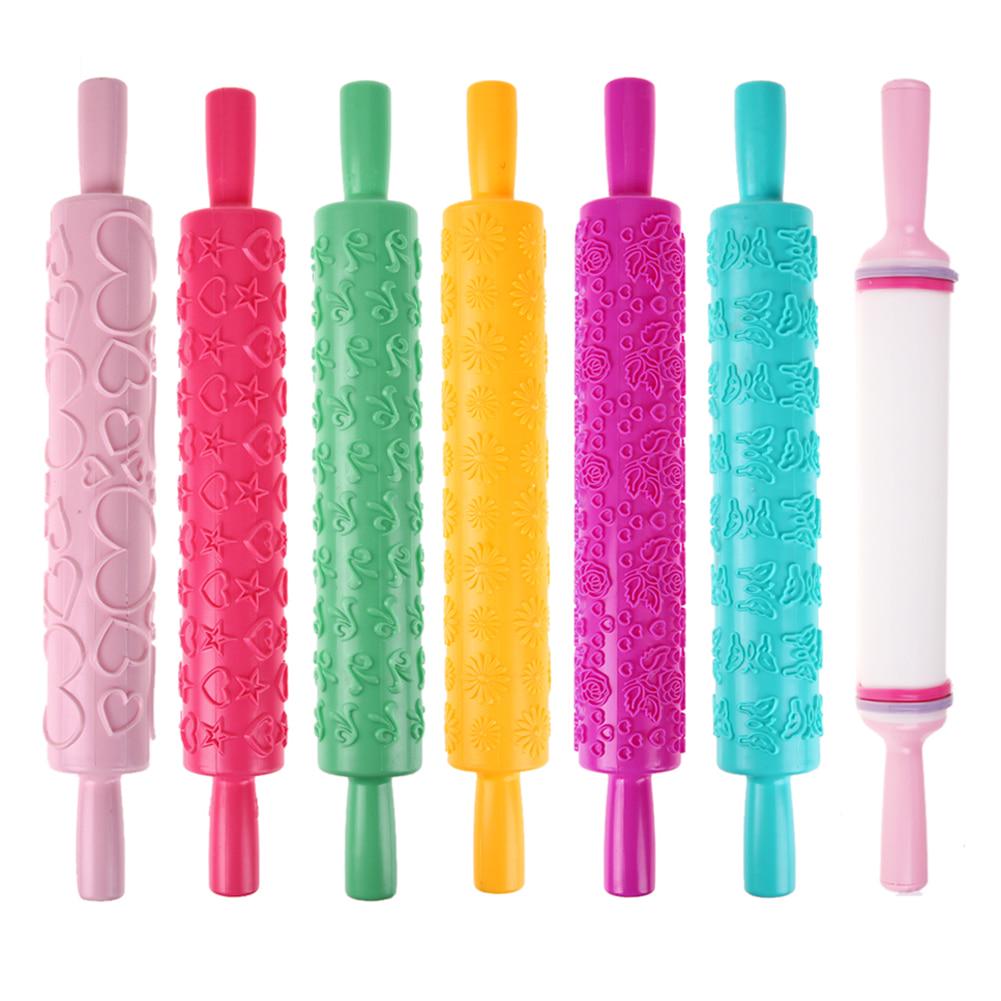 Nonstick Fondant Sugarcraft Dough Embossed Roller Mold Cake Decorating Tool