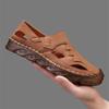 Fashion New Arrival Men's Soft Leather Flats Versatile Summer Male Sandals Breathable Non-slip Casual Leather Shoes Outdoor Beach Shoes