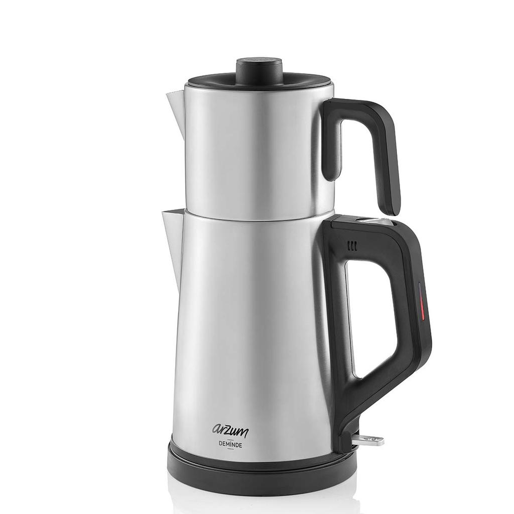 Tea Maker Tea Machine Arzum AR3129 1800W 1.8 liters Double Boiler Stainless Steel Kettle EU Plug