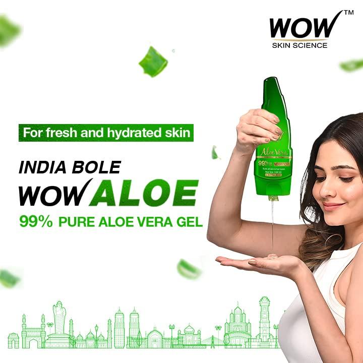 WOW Skin Science 99% Чистый Гель Алоэ Вера 150мл для Лица Кожи Волос Ежедневный Увлажняющий Крем Подходит и Мужчинам и Женщинам
