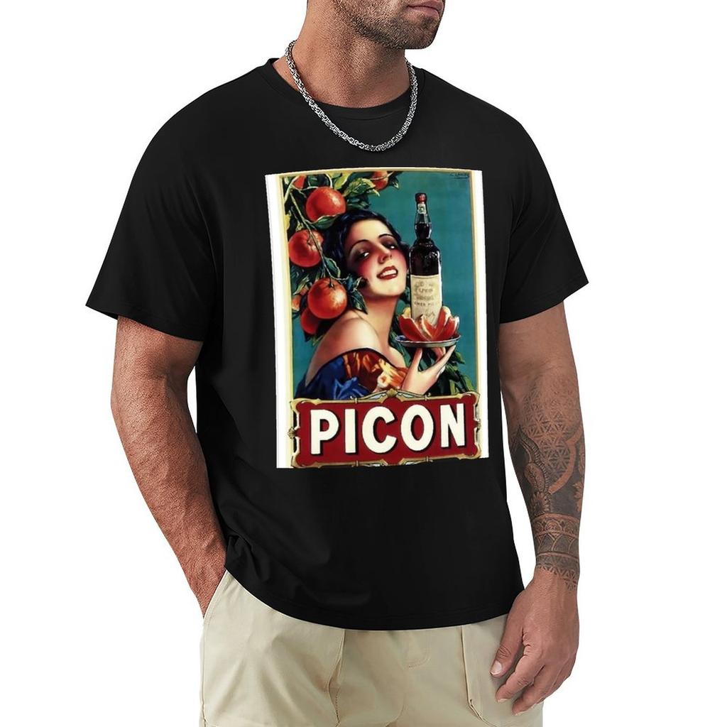 Vintage Pub Picon alcoholic drink TShirt summer tops funny t shirt cat shirts Tshirt men
