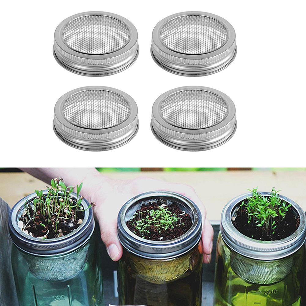 4pcs Stainless Steel Lid For Jar Sprouting Prevents Mold Formation