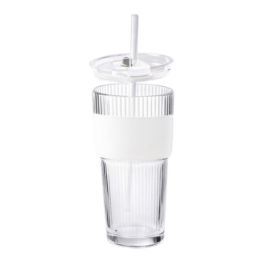 Glass Tumbler Set 560ml Large Capacity Cold Coffee Cup with Straw Lid and Sleeve Leak Proof Aesthetic Drinkware Suitable for Coffee Bar Accessories