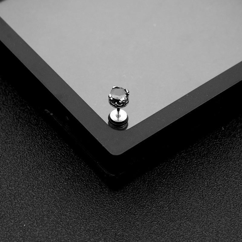 Серьги из титановой стали, блестящие серьги с цирконами, ретро серьги-коготь дракона из нержавеющей стали, нейтральные серьги с бриллиантом
