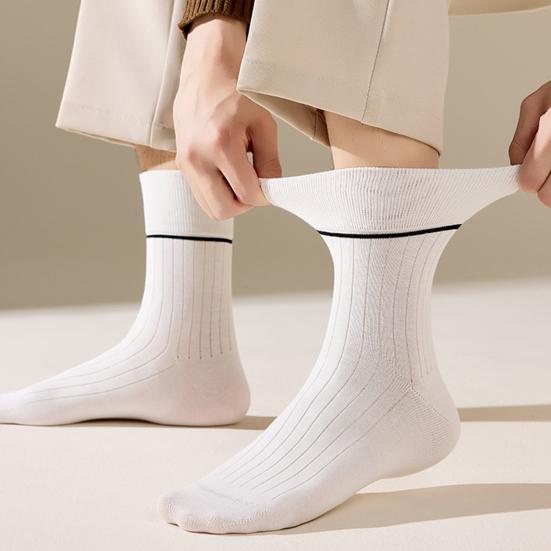 Мужские носки под костюм Хлопковые Антибактериальные В рубчик Средней длины Дышащие Защищающие от запаха Повседневные носки для бизнеса Спорта Все сезоны Повседневная носка