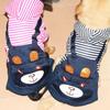 Casual Cartoon Bear Printed Puppy Cat Clothing Warm Jumpsuit Dog Pullover Hoodie Striped Soft Cat Sweatshirt Small Dogs