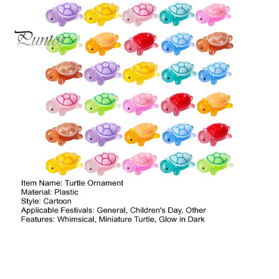 100 шт. Мини-фигурки черепах, светящиеся в темноте, украшения в виде черепах, миниатюрные статуи черепах для декора сада фей, поделки своими руками, микроландшафтный дизайн