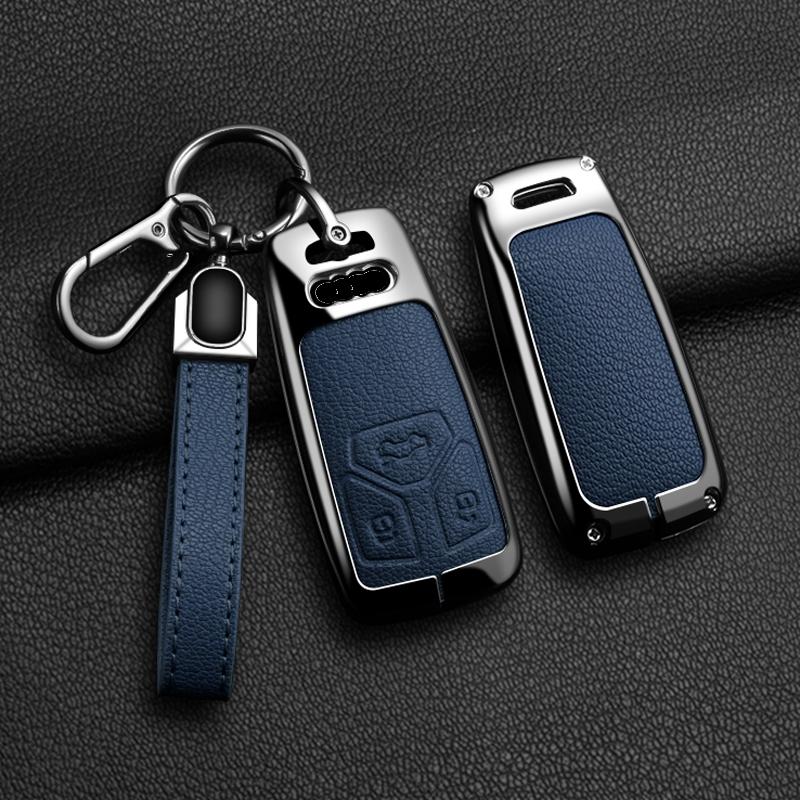 Чехол для ключей из цинкового сплава и кожи для A5 A6 A7 A8 A4 RS3 RS4 SLINE Q3 Q5 Q7 Q8 B6 B7 B8, декоративная накладка