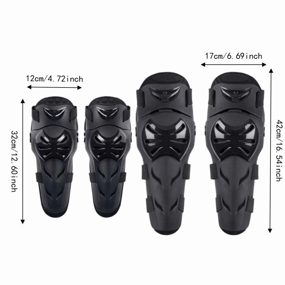 4pcs PE Shell Motorcycle Elbow Pad Adjustable Knee Shin Guard Motocross Knee Elbow Guards Cycling