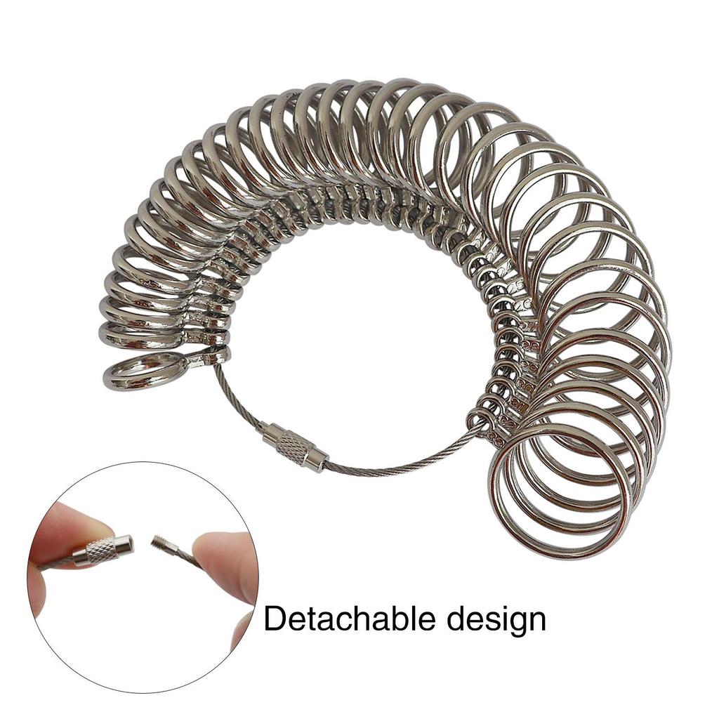 Metal Ring Sizer Measuring Tool Steel Finger Rings Size Measurement Ring Gauge Measure for Wedding Jewelry Sizing Tool