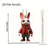 Rabbit Cartoon Cute Pattern Acrylic Pendant For Car Decoration Accessories