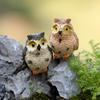 Mini Owl Statue Resin Hand Painted Owl Ornament Miniature Animal Figurine